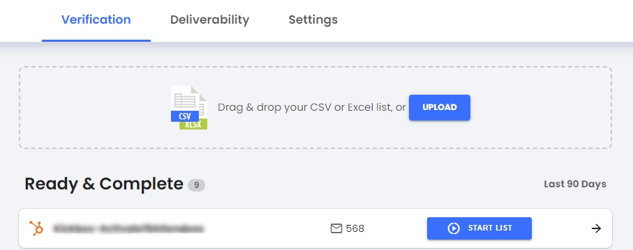 Find your list under 'Ready and Complete'